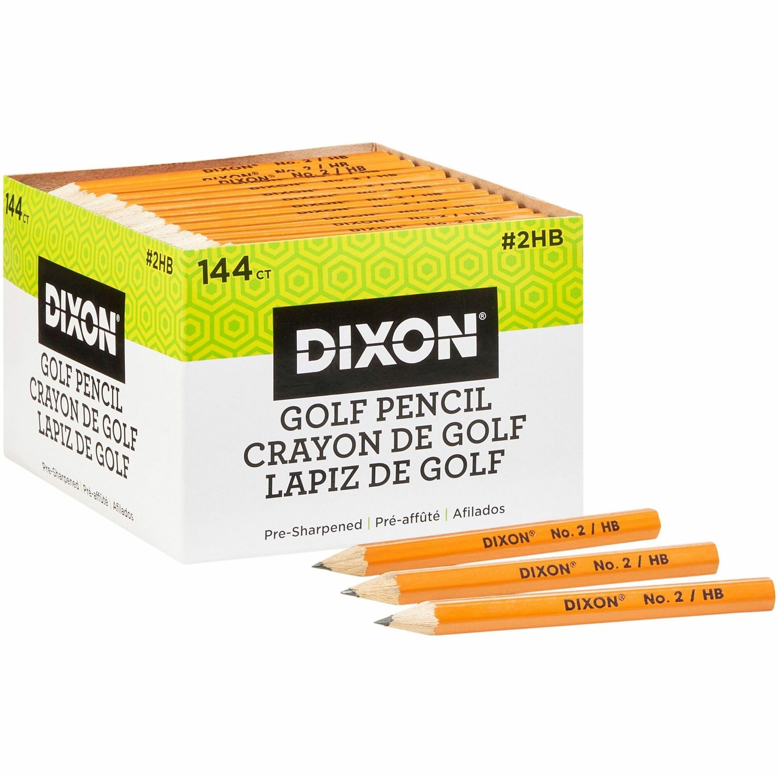 Dixon Golf Pencil - #2 Pencil Grade - Yellow Barrel - 144 / Box (DIX14998)