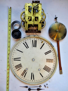 Antique Vintage New Haven Regulator Clock Movement Untested w/Dial Hands & Gong
