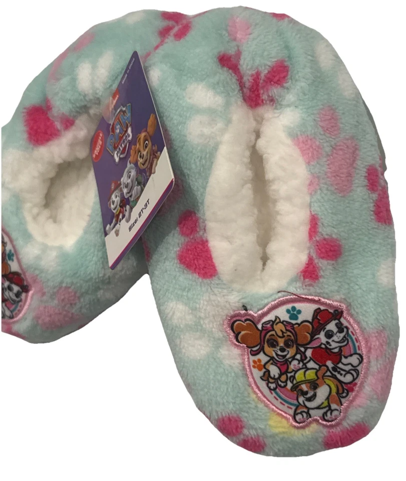 Paw Patrol Toddler Girls 2T 3T Fuzzy Slipper Socks House Shoes CUTE - Image 2 of 4