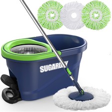 Spin Mop and Bucket with Wringer Set for Floors Cleaning Heavy duty