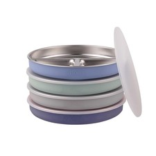 Elk & Friends Eco Kids Plates Porcelain Plates With Silicone Sleeve 4 Pack