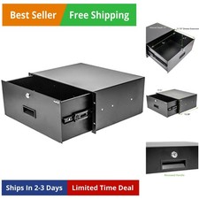Server Cabinet Case 19 Inch Rack Mount DJ Locking Lockable Deep Drawer with K...