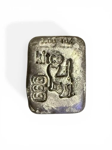 Rare 3.00oz “Kitco Cat” Silver Bar By Dennis England 999 Fine Ingot Low Serial