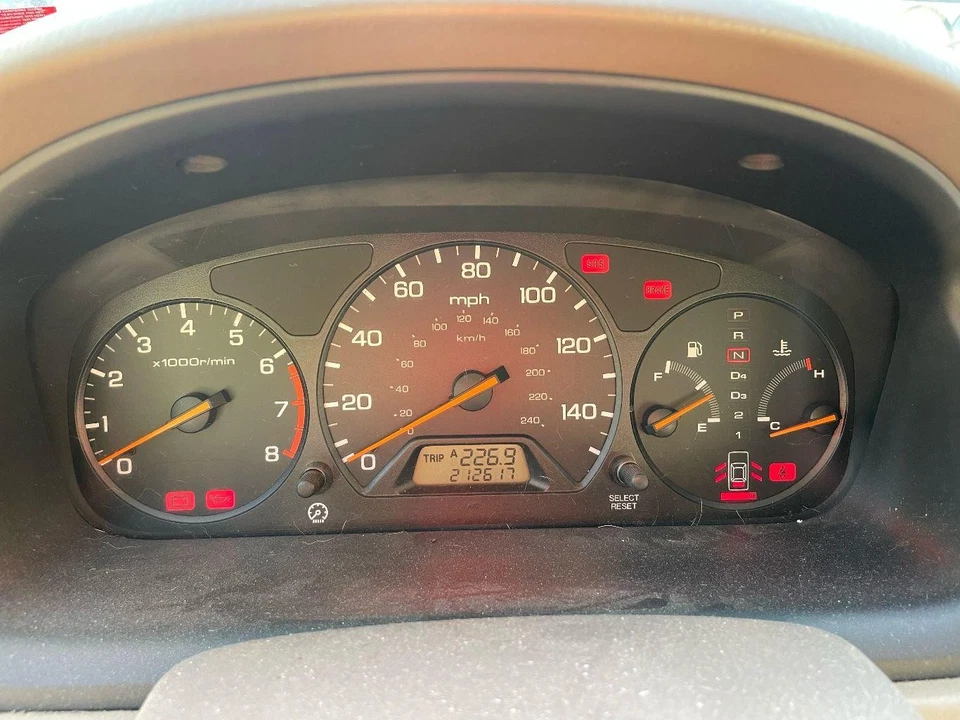 Velocímetro 1998-2002 Honda Accord 2.3 A/T painel de instrumentos 78100S84 212k - Imagem 2 de 4