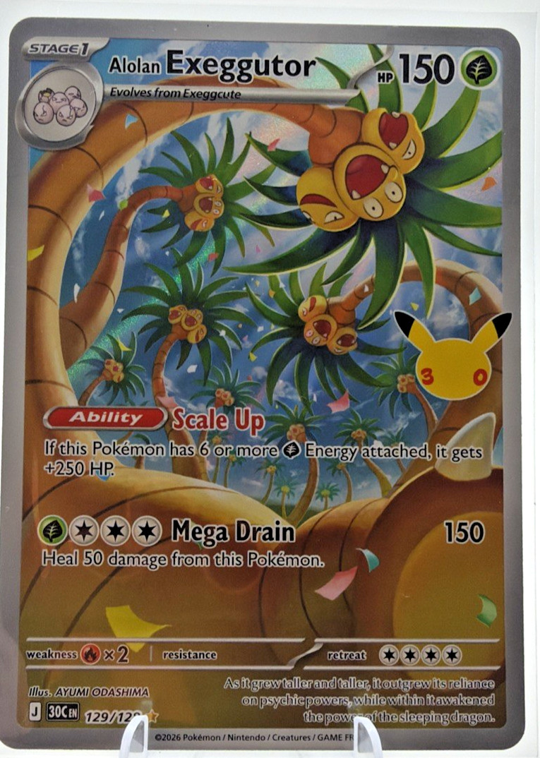 Alolan Exeggutor 129/128 IR Pokémon 30th Anniversary Celebration GC0975
