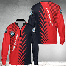 NEW Custom Name Men's BMW Motorsports Racing Logo Zip Long Sleeve Shirts S-5XL