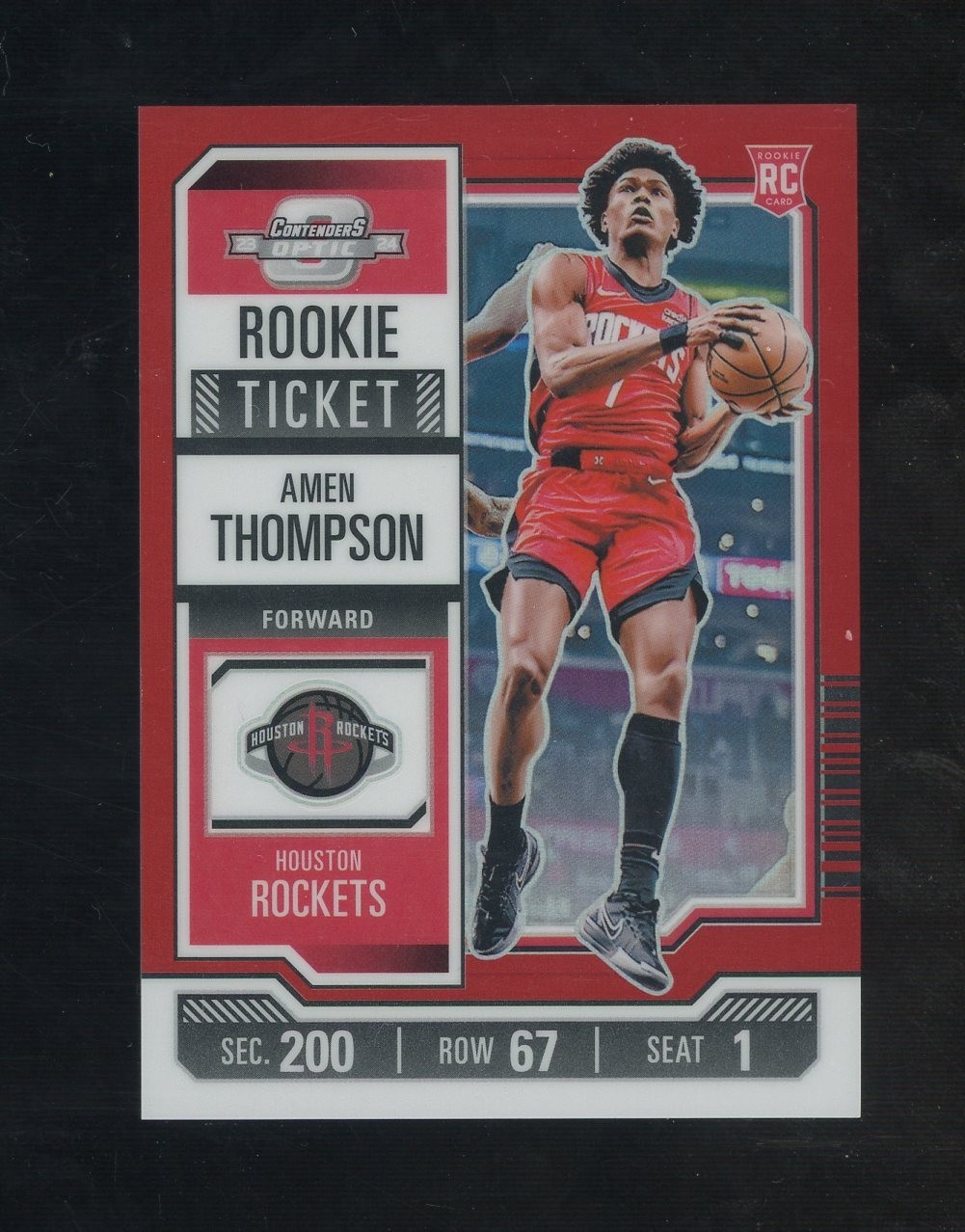 2023-24 Contenders Optic Rookie Ticket Red #8 Amen Thompson Rockets RC Rookie