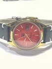 SEIKO RARE VINTAGE SPORT MEN'S WATCH, 6309-5820, RED DIAL, GOLD PLATED, MINT
