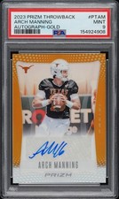 2023 PANINI PRIZM THROWBACK AUTO GOLD ARCH MANNING /10 PSA 9 MINT