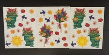 Creative Memories 4  x 5" Stickers  Spring, Potted Tulips, Sun, Garden Lot of 3
