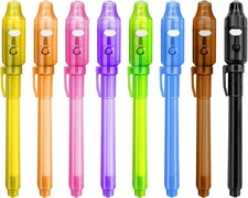 8PCS/36PCS Spy Pens Invisible Ink Pen with UV Light Magic Marker for Secret Mess