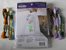 '04 Janlynn 2 Sunflowers Pillowcases Stamped Embroidery w/Floss 021-0941 NOS