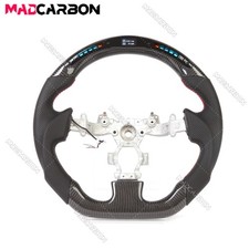 Real Carbon Fiber LED Steering Wheel Black Leather For 07-16 Nissan GTR GT-R R35