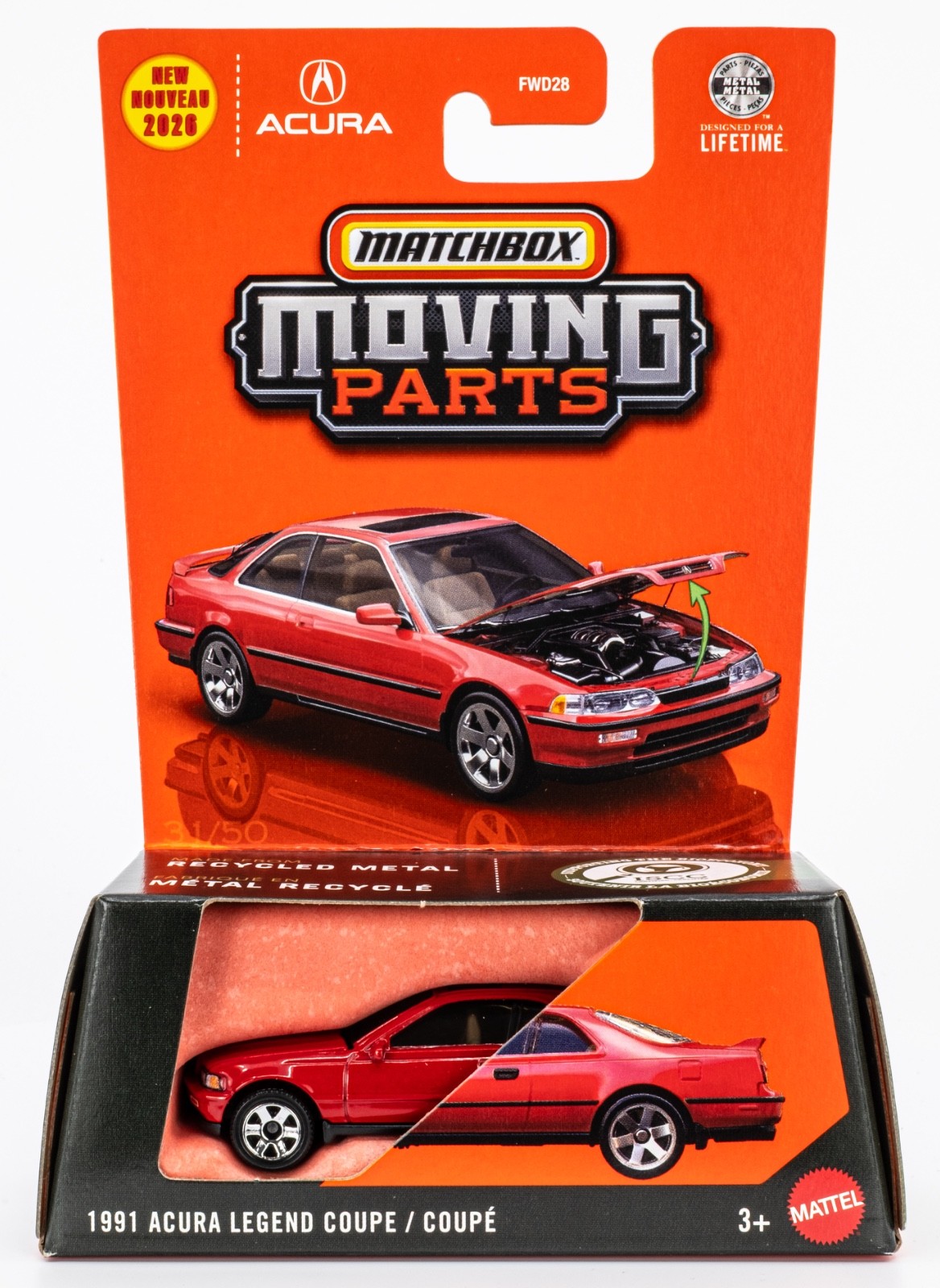 2026 Matchbox Moving Parts #31 1991 Acura Legend Coupe PHOENIX RED | FSC