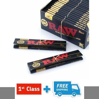 RAW Black Rolling Papers King Size Slim Classic Natural Unrefined Skins 110mm