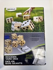 Giant Wooden Yard Dice Yardzee  Carrying Case  Score Pad