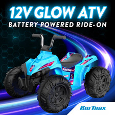 Kids Ride On Toy ATV Quad Bike Glow LED Lights 12V Battery Powered Blue