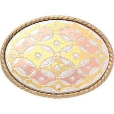 Cowboy Cowgirl Rancher Flower Floral Western Ranch Rodeo Vintage Belt Buckle