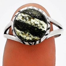 Natural Chrysotile 925 Sterling Silver Ring s.8 Jewelry R-1074