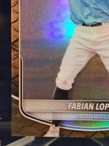 2025 Bowman Chrome #BCP-19 Fabian Lopez 1st BOWMAN REPTILIAN CHROME REFRACTOR - Picture 4 of 6