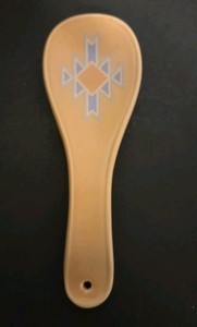Vtg. Southwestern Stoneware Spoon Rest Treasure Craft, 9" USA!