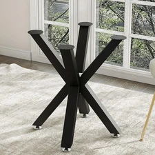 28 Inch Heavy Duty Pedestal Metal Table Base Dining Furniture Legs Black