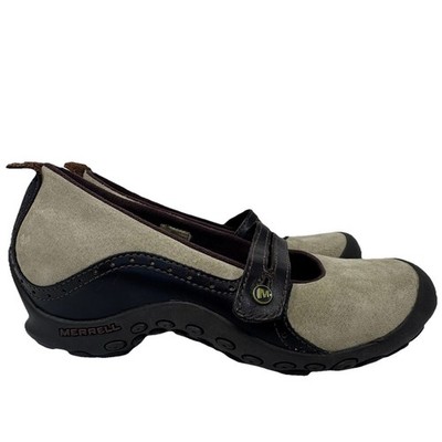 Merrell Plaza Bandeau Mary Jane Shoes Women s Dark Taupe Suede Sz 9