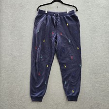 Polo Ralph Lauren Boy Pants XL 18-20 Navy Pony AOP Embroidery Sweatpants