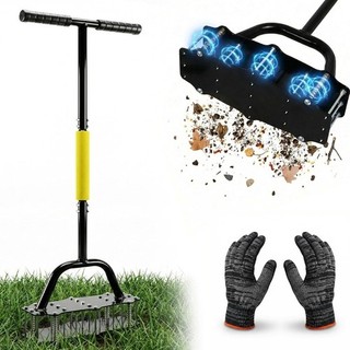 17 Spike Pre Assembled Lawn Aerator Manual Grass Metal Garden Tool