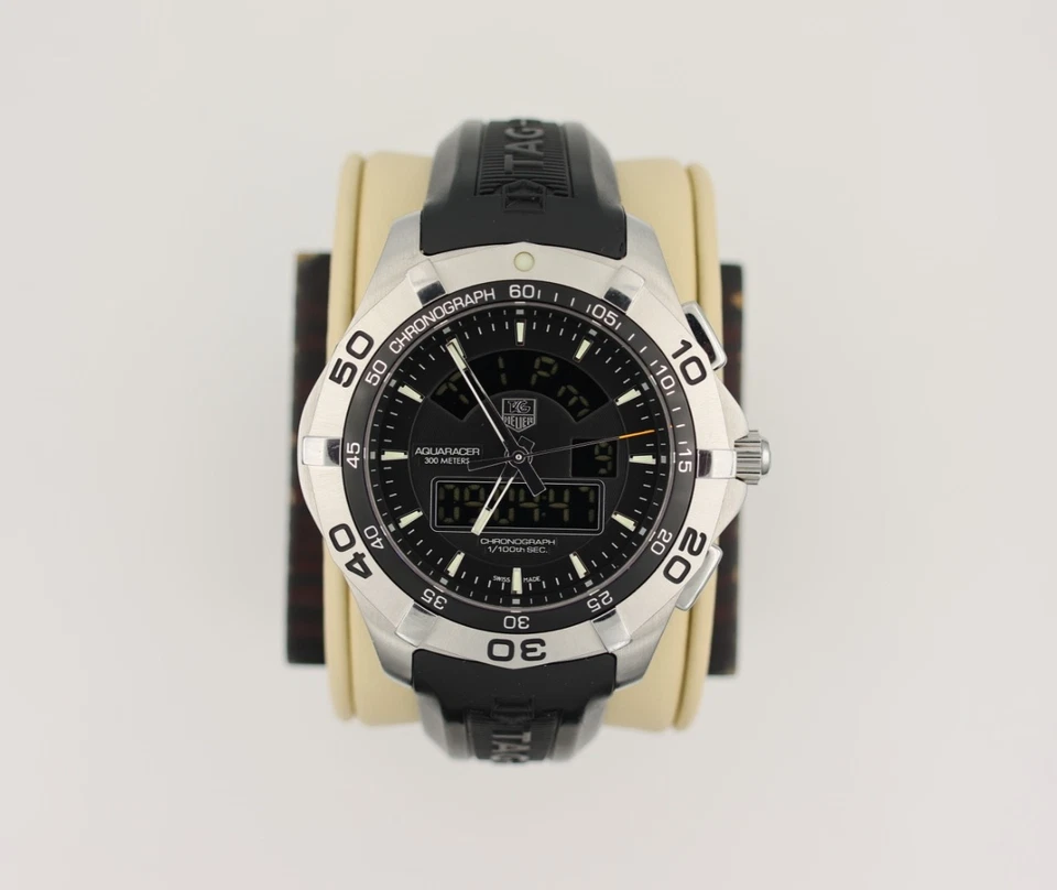 Tag Heuer CAF1010.FT8011 Mens Aquaracer Digital Chronograph Watch Black Silver - Image 4 of 4