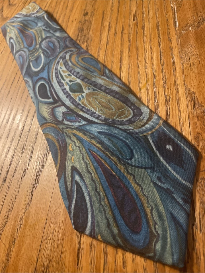 Vintage EUC John Henry Silk Paisley Tie Men’s Necktie Made In USA - Image 2 of 4