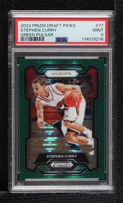 2024-25 Panini Prizm Draft Picks Green Pulsar 25/25 Stephen Curry PSA 9 MINT 7y2