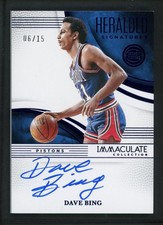 2024-25 DAVE BING 06/15 AUTO PANINI IMMACULATE COLLECTION HERALDED SIGNATURES
