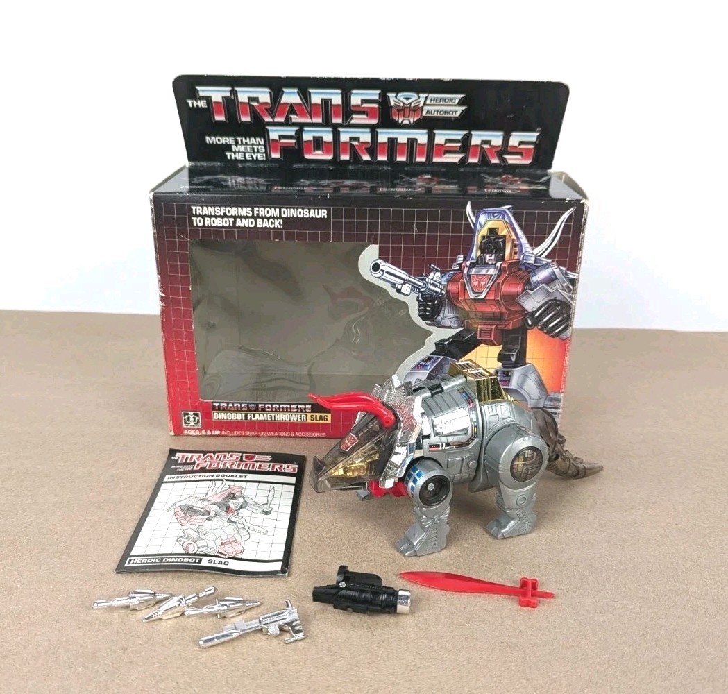 Vintage 1984 Transformers G1 Slag VG++ Complete in Original Box Hasbro Takara