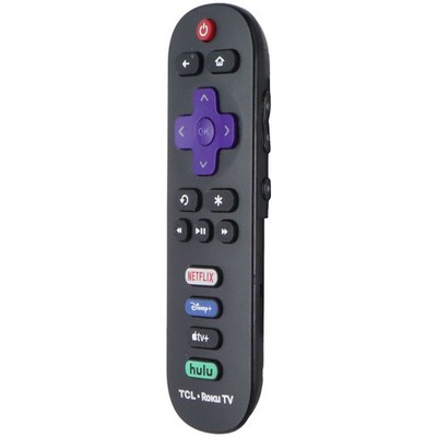 INCOMPLETE TCL Roku TV Remote w/ Netflix/Disney+/AppleTV+/Hulu Hot Keys - Black