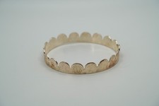 Vintage Silver Tone Marley Lilly Bangle 2.5" x 10mm EME Monogram JB39