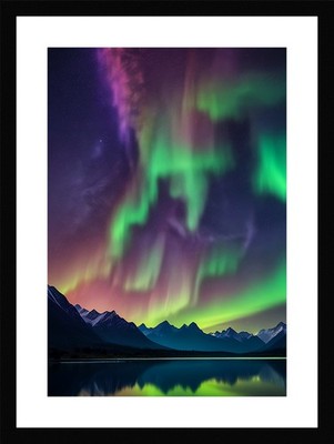 Bold Northern Lights Framed Wall Art Poster Canvas Print Picture