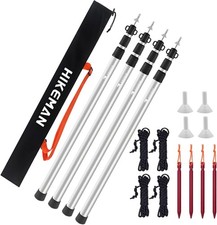 HIKEMAN Tent Poles Camping Poles for Tarp Awning Canopy Porch Sun Sails Tarpaul