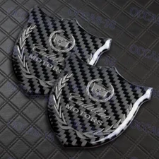 Trunk Rear Side Badge For CADILLAC Emblem Carbon Fiber 3D Front Body Sticker X2