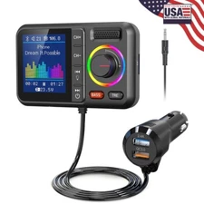 Nulaxy Bluetooth FM Transmitter for Car, Wireless Car Bluetooth Adapter V5.0 ...