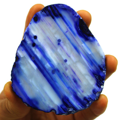 70g Natural Brazilian Agate Crystal Slice Geode Slab Mineral Specimen Reiki~88MM
