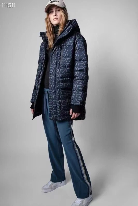 Женский пуховик с капюшоном Zadig&Voltaire Blue Letter Temperament для пригорода - Изображение 2 из 4