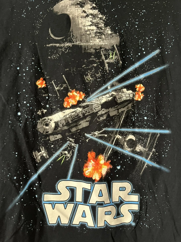 Star Wars S/CH (34/36) Glows In The Dark Boys Men Black T-shirt Medium - Image 3 of 4