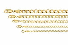 Brand New 14k Yellow Gold Cuban Curb Link Chain Necklace 2mm-6mm Sz 16-30 Hollow