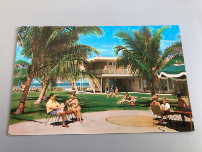 #ad Vintage Postcard c1960 Lido Beach Florida Sandcastle Motel Sarasota FL $3.32