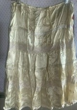 Skirt Women tier Sateen lace Crinkle Midi spring ivory sale drawstring