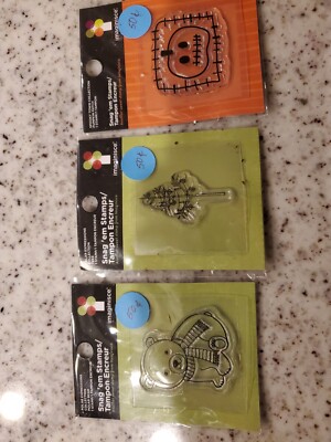 Lot of 3 Imaginisce Snag 'em Stamps Holiday Halloween/Chrstmas New