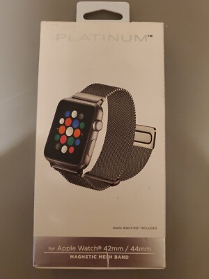 Platinum - Magnetic Stainless Steel Mesh Band for Apple Watch 42mm/44mm - Silver