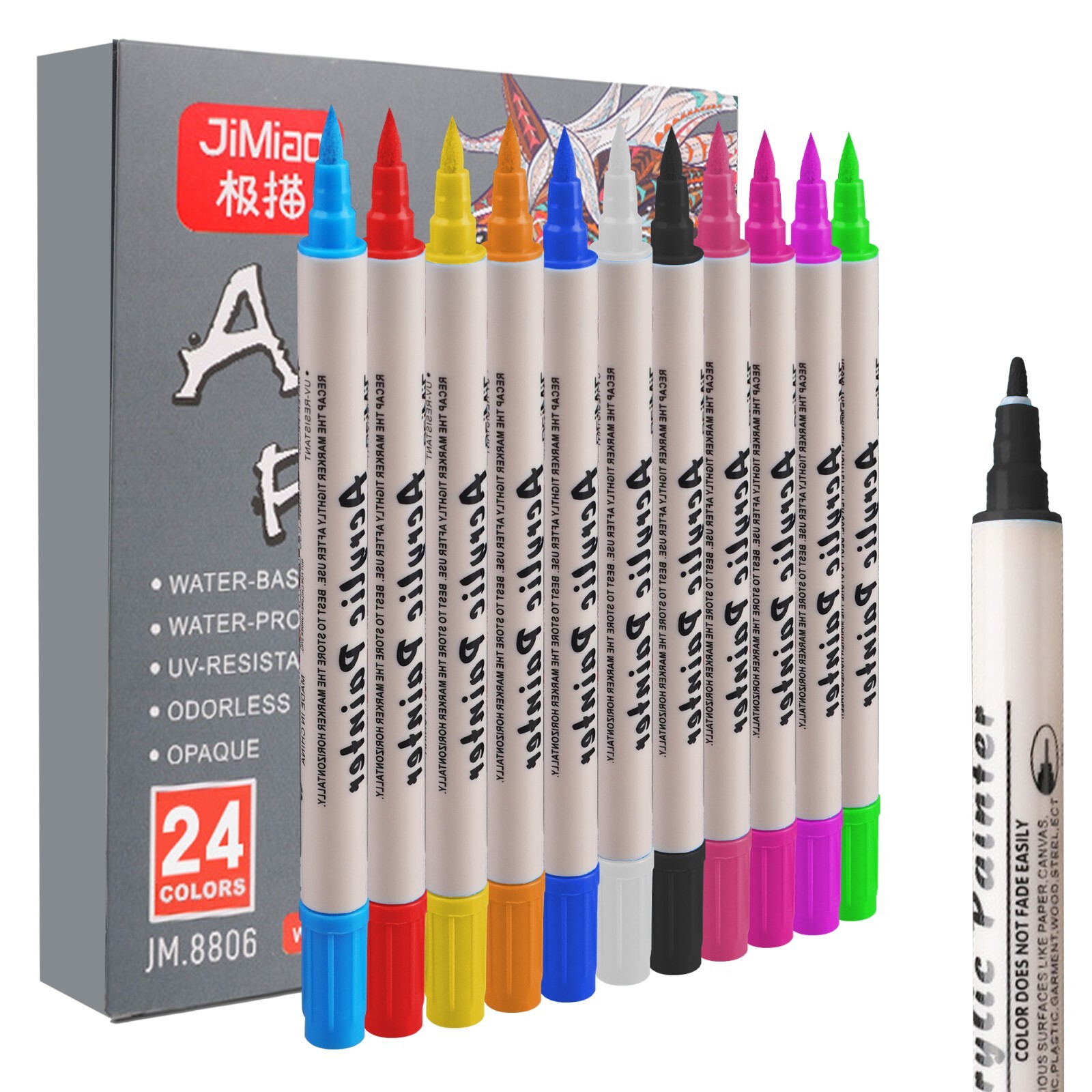 Multicolor Marker Pen Set - Waterproof Acrylic Paint Tips for Kids & DIY Crafts