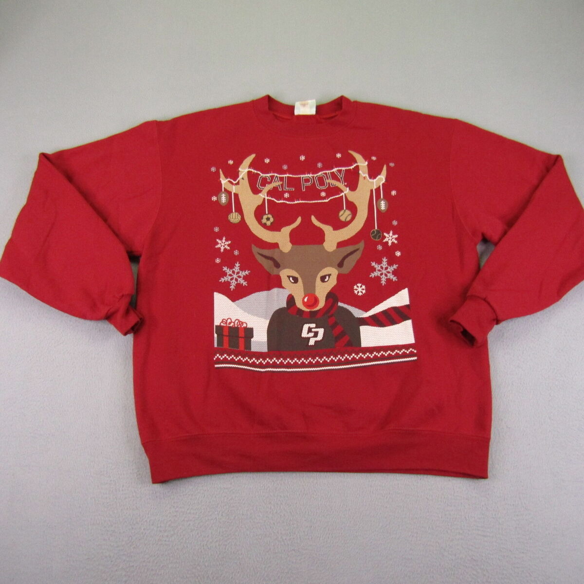 Ugly Christmass Rudolf Pattern Crewneck Pullover Sweatshirt Ugly Christmass Rudolf Pattern Crewneck Pullover Sweatshirt